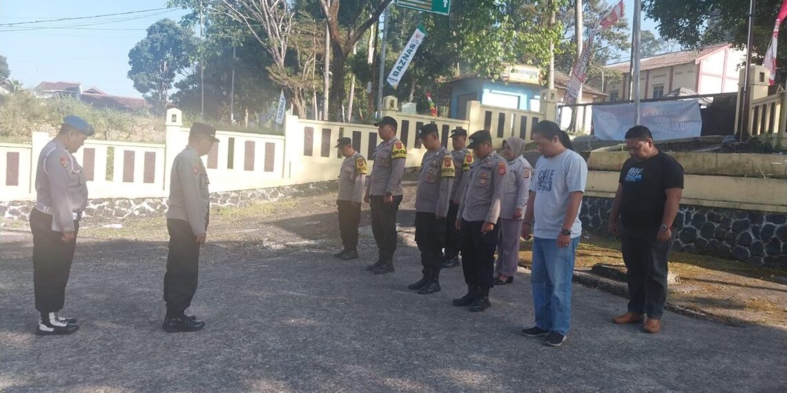 Apel Pagi dan pengecekan kelengkapan personil polsek kadudampit sebagai bentuk kedisiplinan dan kesiapsiagaan Polsek Kadudampit