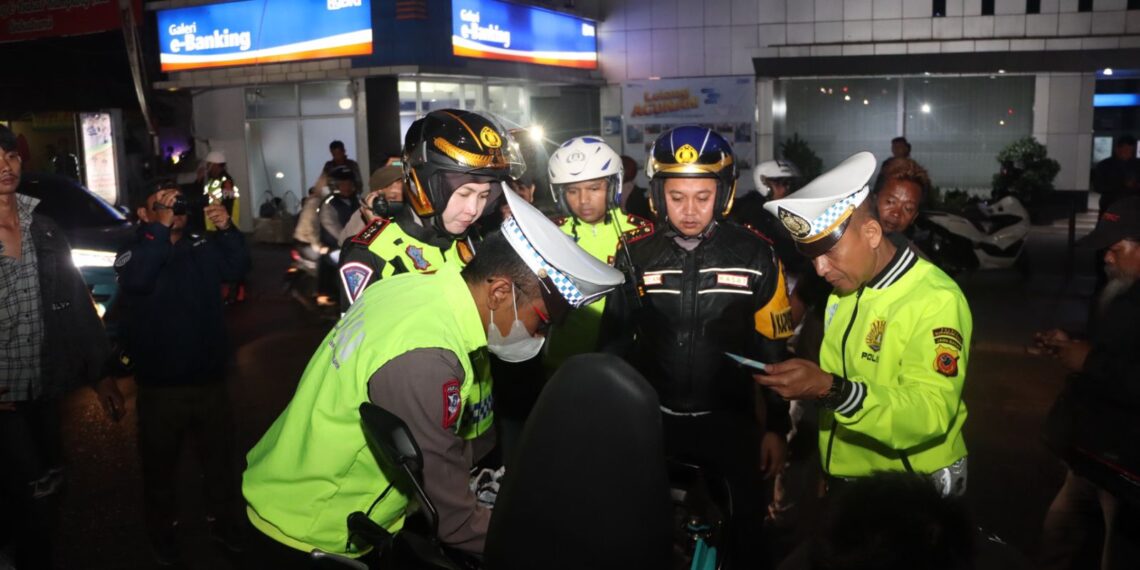 KRYD Bareng Subdenpom, Polres Sukabumi Kota Amankan Puluhan Sepeda Motor