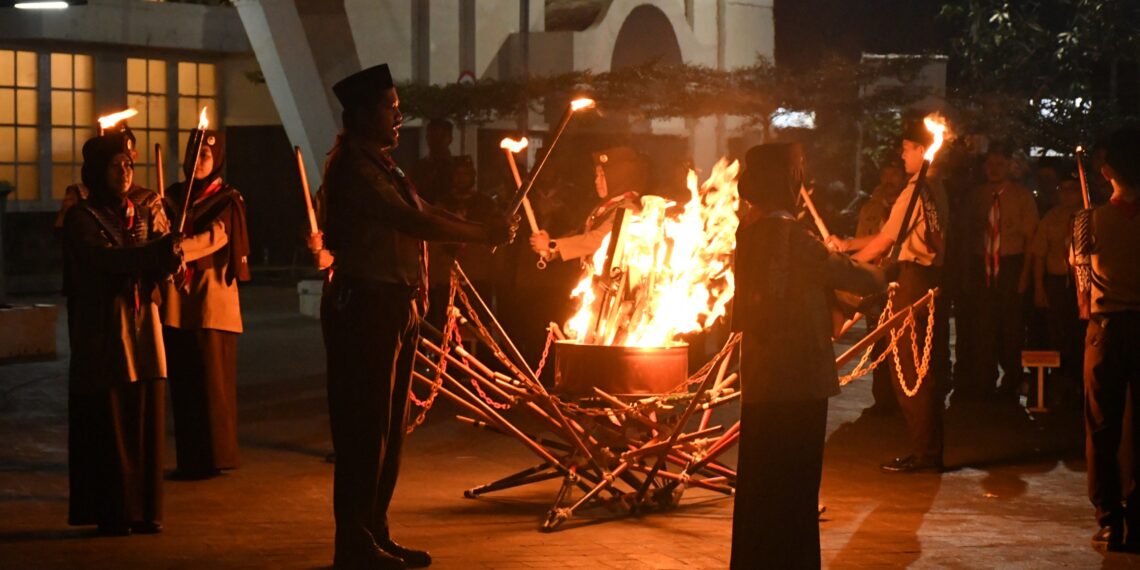 Upacara Ulang Janji Pramuka Tingkat Kota Sukabumi, digelar di Halaman Gedung Juang 45