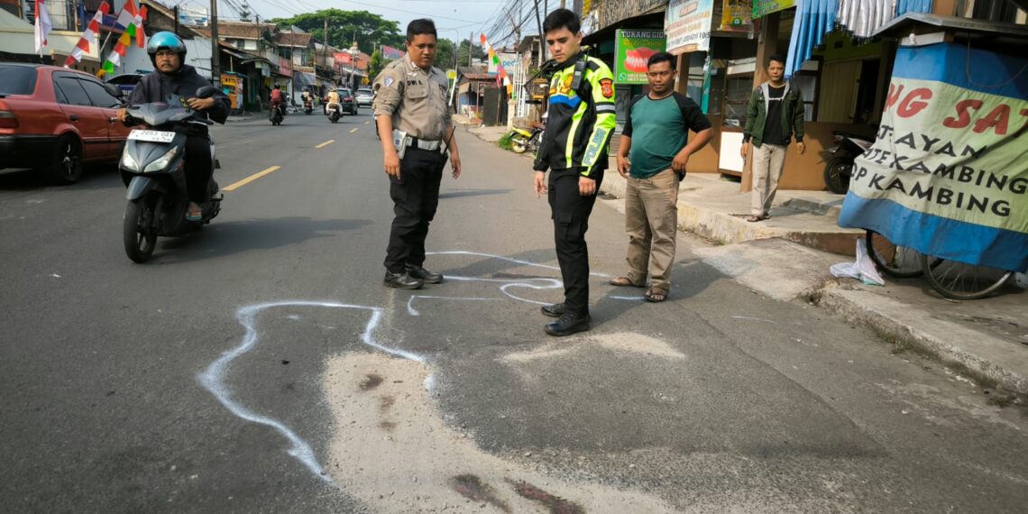 Sat Lantas Polres Sukabumi Kota Cek TKP Laka Lantas