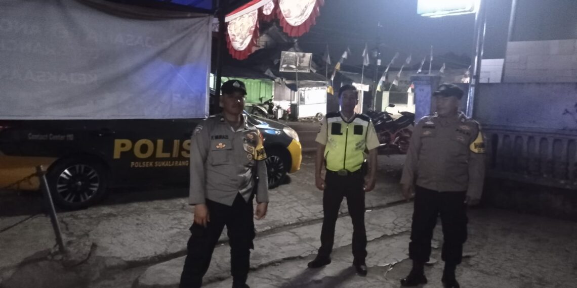 Polsek Sukalarang Patroli Malam Hari Kontrol ATM BRI Cegah Kejahatan Perbankan