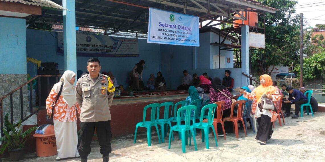 Bhabinkamtibmas Baros Monitoring Tim Pokjanal Kota sukabumi di Posyandu Delima 14