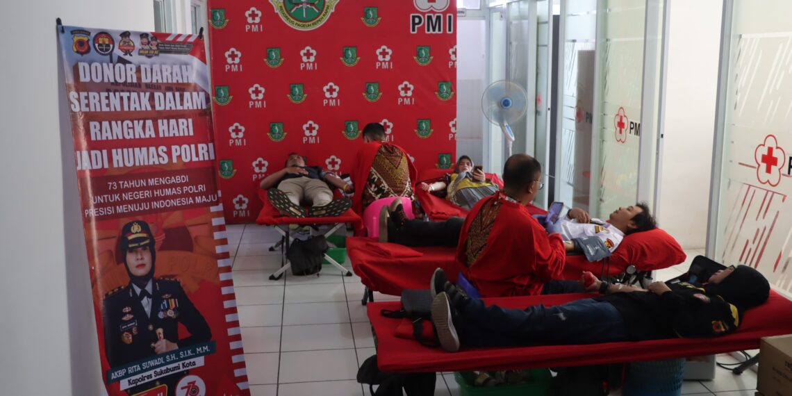 Jelang Hari Jadi Humas Polri ke-73, Polres Sukabumi Kota Gelar Donor Darah Serentak
