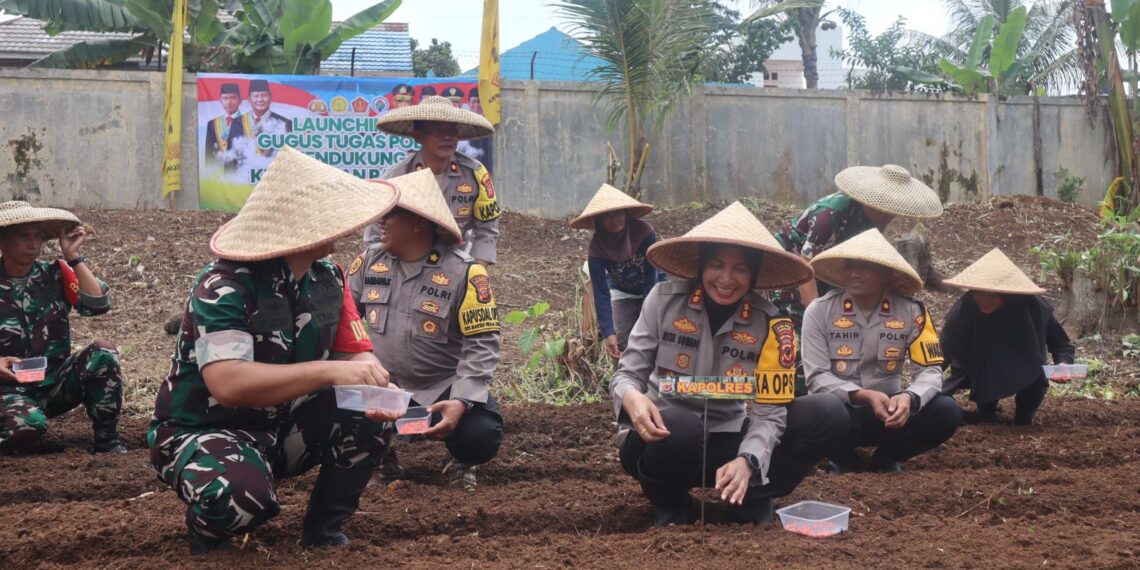 Dukung Asta Cita Presiden RI, Polres Sukabumi Kota Tanam 5000 Bibit Jagung di Mapolsek Warudoyong