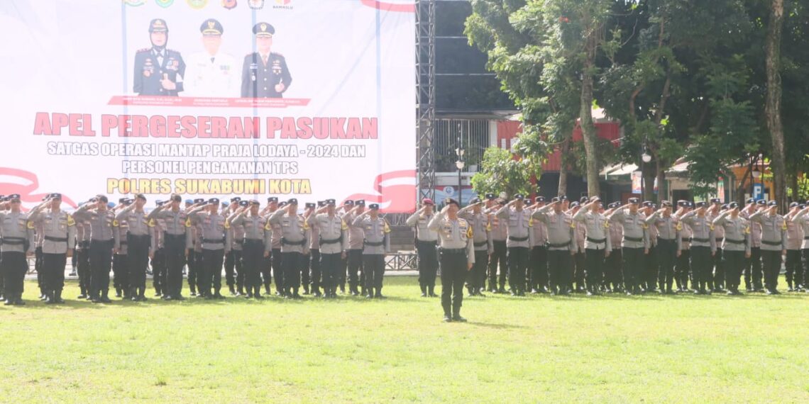 2 Hari Jelang Pencoblosan, Polres Sukabumi Kota Gelar Apel Serpas Pengamanan TPS