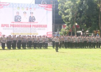 2 Hari Jelang Pencoblosan, Polres Sukabumi Kota Gelar Apel Serpas Pengamanan TPS