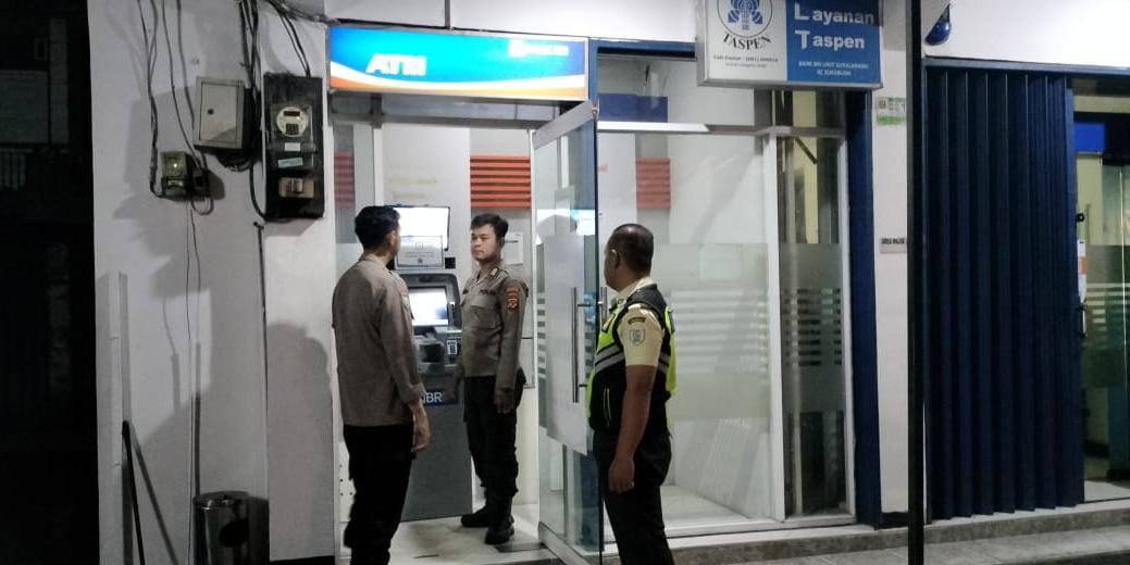 Patroli ke Obyek Vital ATM BRI untuk cegah gangguan perbankan serta berikan rasa aman kepada masyarakat.