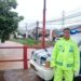 Antisipasi dikala hujan. Polsek Baros siaga laksanakan patroli debit sungai cisuda.