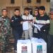 Anggota Pam TPS Polsek Cibeureum Mengawal Distribusi Kotak Surat Suara Dari PPK Ke Masing masing TPS di wilkum Polsek Cibeureum