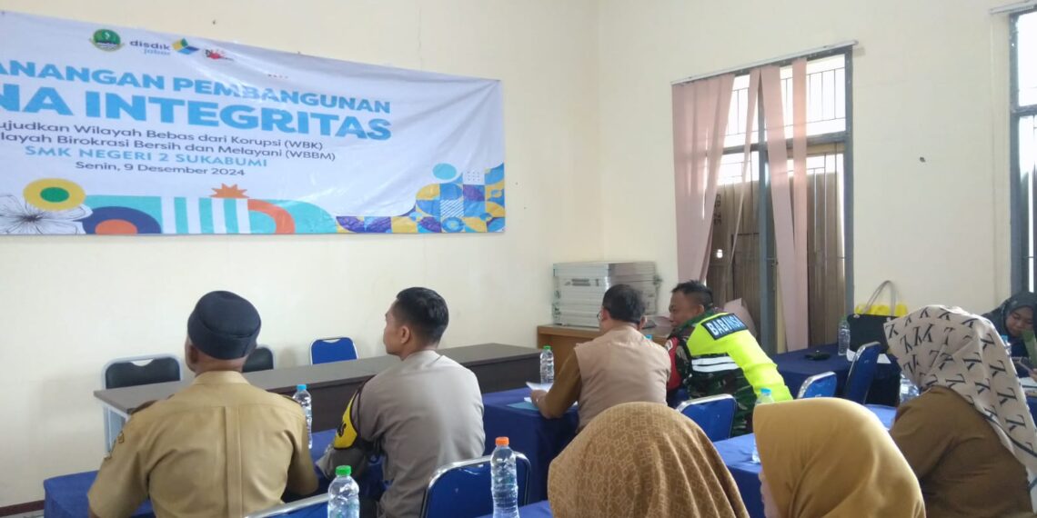 Polsek citmiang laksanakan zoom meeting pencanangan pembangunan zona integritas di SMKN 2 kota Sukabumi