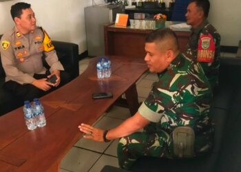 polsek Kebonpedes Lakukan Kunjungan Kerja Ke Koramil 0607 Sukaraja