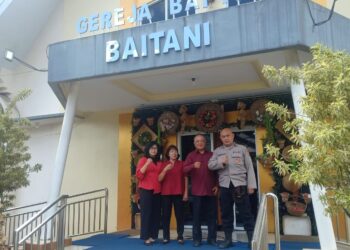 Minggu Kasih, Polsek Cibeureum melaksanakan Pengamanan Ibadah Kebaktian Minggu kasih Gereja GBI Baitani Kota Sukabumi