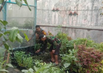 Giat program Ketahanan Pangan dilingkungan Rumah percontohan (Polsek Cibeureum Polres Sukabumi Kota)