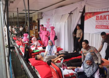 Peringati Hari Bhayangkara ke-79, Polisi dan TNI di Sukabumi Donorkan Darah