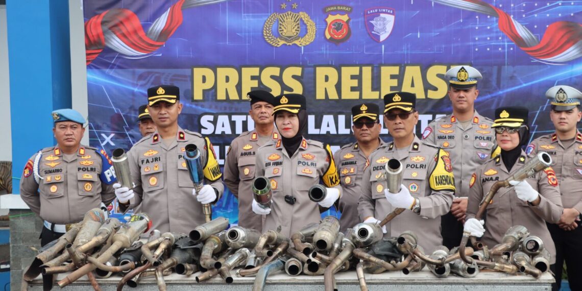 Operasi Zebra Lodaya Dimulai, Polres Sukabumi Kota Musnahkan Ribuan Knalpot Brong