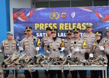 Operasi Zebra Lodaya Dimulai, Polres Sukabumi Kota Musnahkan Ribuan Knalpot Brong