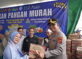 Gerakan Pangan Murah Polres Sukabumi Kota Diserbu Warga