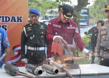 Polres Sukabumi Kota Musnahkan 225 Knalpot Brong