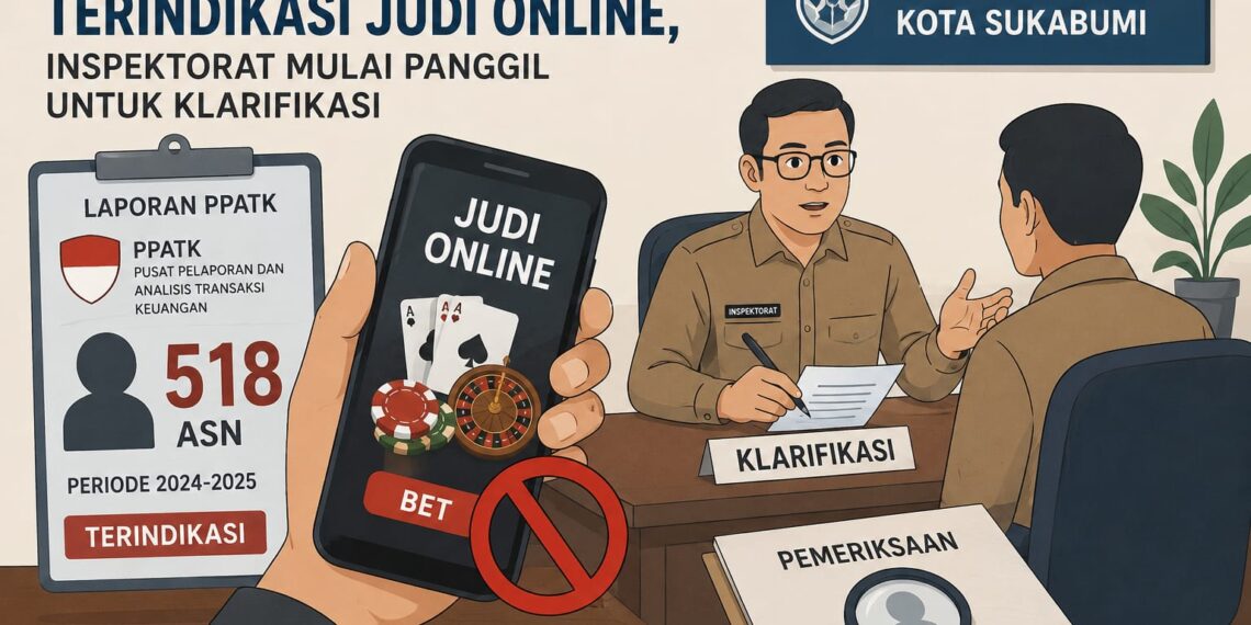 518 ASN Pemkot Sukabumi Terindikasi Judol, Inspektorat Mulai Panggil untuk Klarifikasi