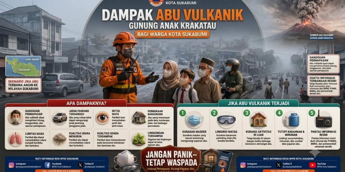 BPBD Kota Sukabumi Imbau Warga Waspada Abu Vulkanik Anak Krakatau, Ini Langkah yang Harus Dilakukan