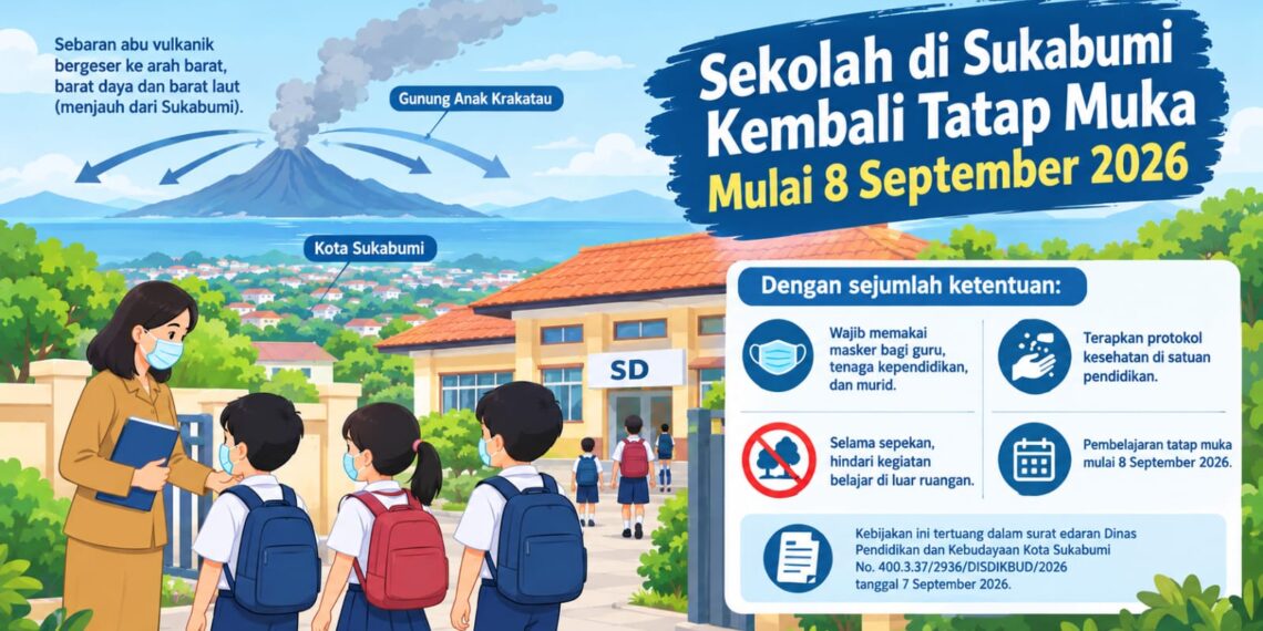 Abu Vulkanik Anak Krakatau Bergeser, Hari Ini Sekolah di Sukabumi Kembali Gelar Belajar Tatap Muka
