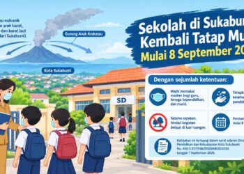 Abu Vulkanik Anak Krakatau Bergeser, Hari Ini Sekolah di Sukabumi Kembali Gelar Belajar Tatap Muka