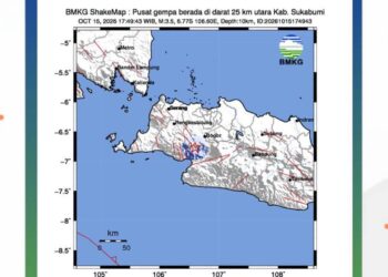 Gempa Dangkal M 3,5 Terjadi di Sukabumi, Ini Wilayah yang Merasakan